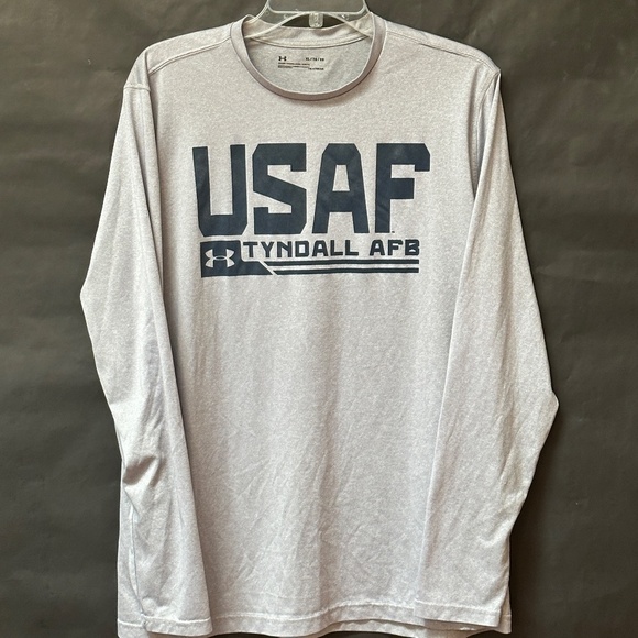 Under Armor USAF Gray Athletic Activewear Long Sleeve Tee Shirt XL - Picture 4 of 6